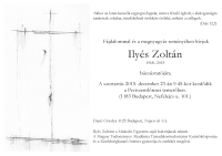 Gyászjelentés: Ilyés Zoltán